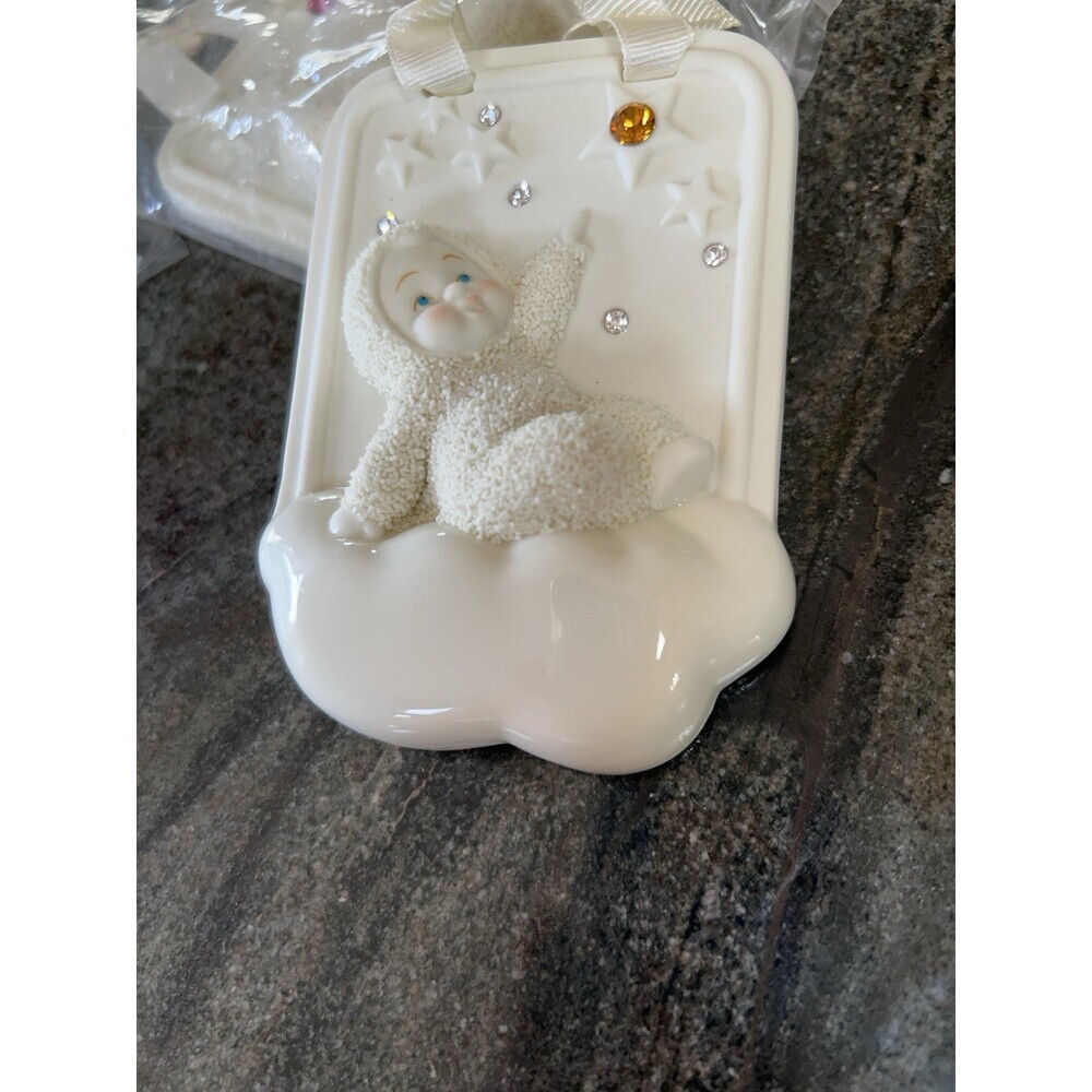 Department 56 , 2 Snow baby Ornaments New , With Hangers, Can Personalize - Picture 5 of 5